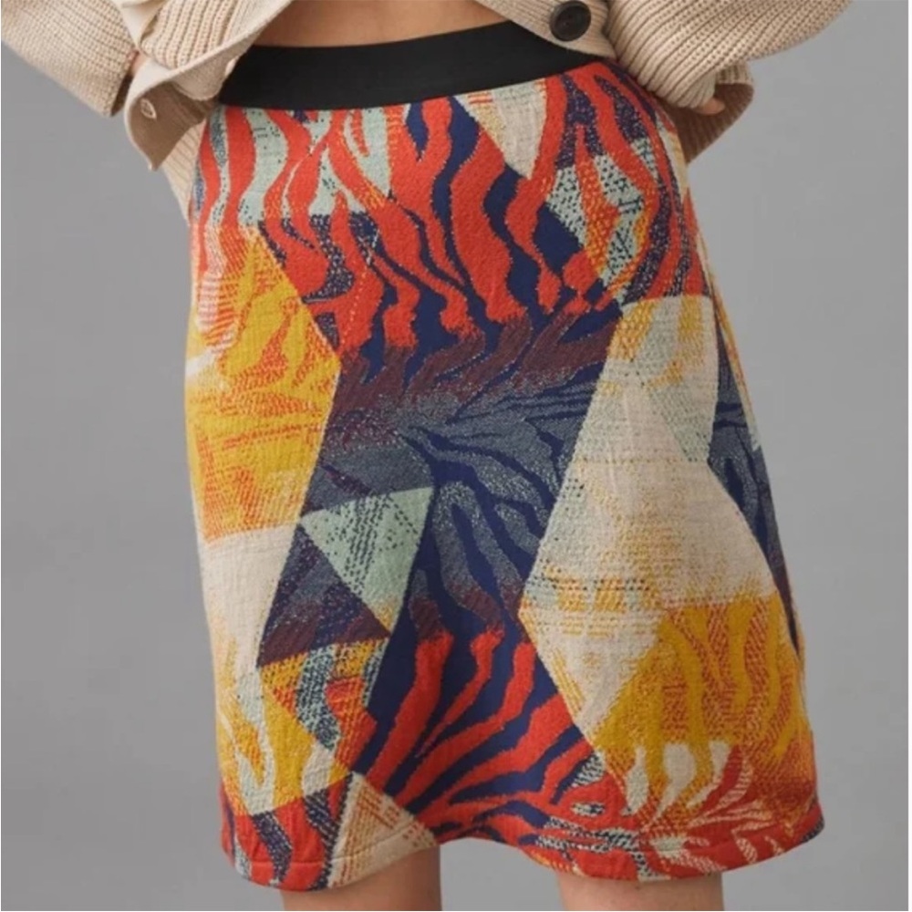 Anthropologie x Aldo Martins Abstract Print Jacquard Knit Mini Skirt Women’s - L - Picture 5 of 13